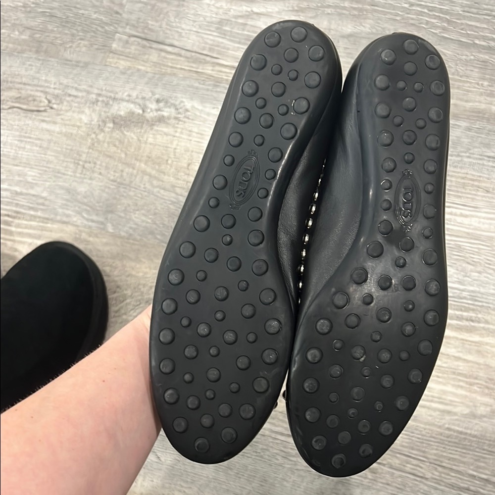 New without tags Tods ballerina flats size size 5 Studded Black Ballet Flats - Picture 2 of 4